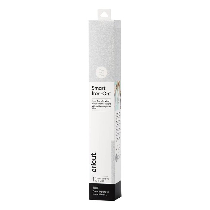 Cricut Silver Glitter Smart Iron-On 13 x 36 Inches 1 Cricut Silver Glitter Smart Iron-On 13 x 36 Inches