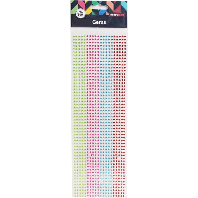 Mixed Neon Adhesive Gems 3mm 1080 Pack 3 Mixed Neon Adhesive Gems 3mm 1080 Pack