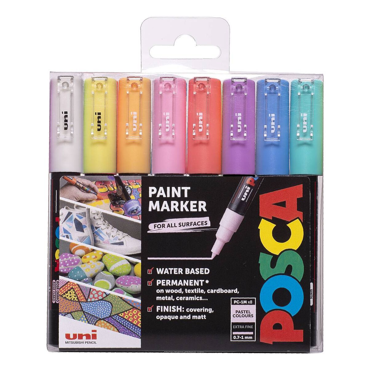 Uni-ball Pastel Posca PC-1M Marker Pens 8 Pack 1 Uni-ball Pastel Posca PC-1M Marker Pens 8 Pack