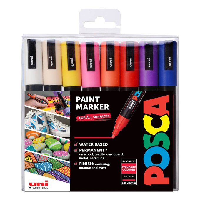 Uni-ball Posca PC-5M Marker Pens 16 Pack 1 Uni-ball Posca PC-5M Marker Pens 16 Pack