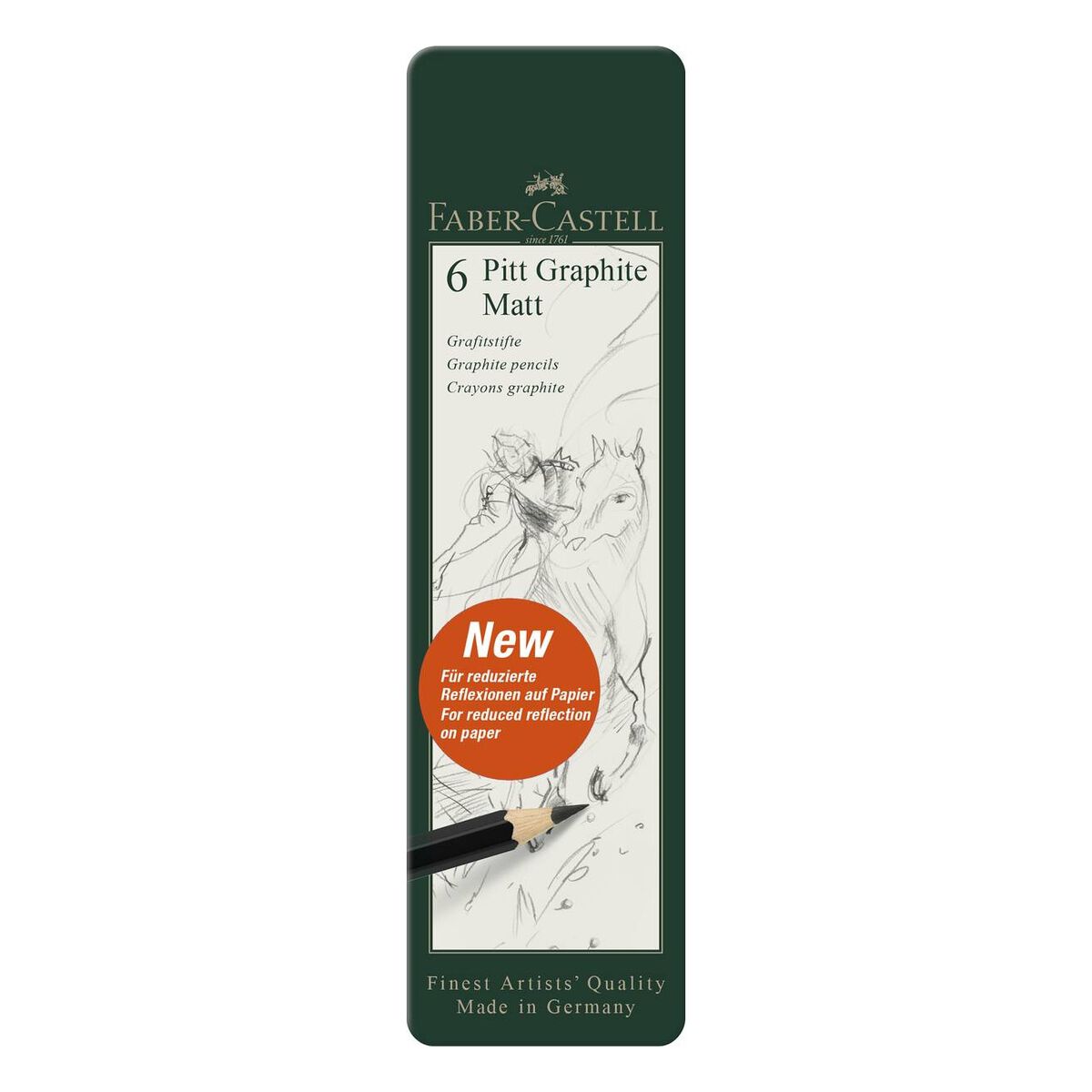Faber-Castell Pitt Graphite Matt Pencil Tin 6 Pack