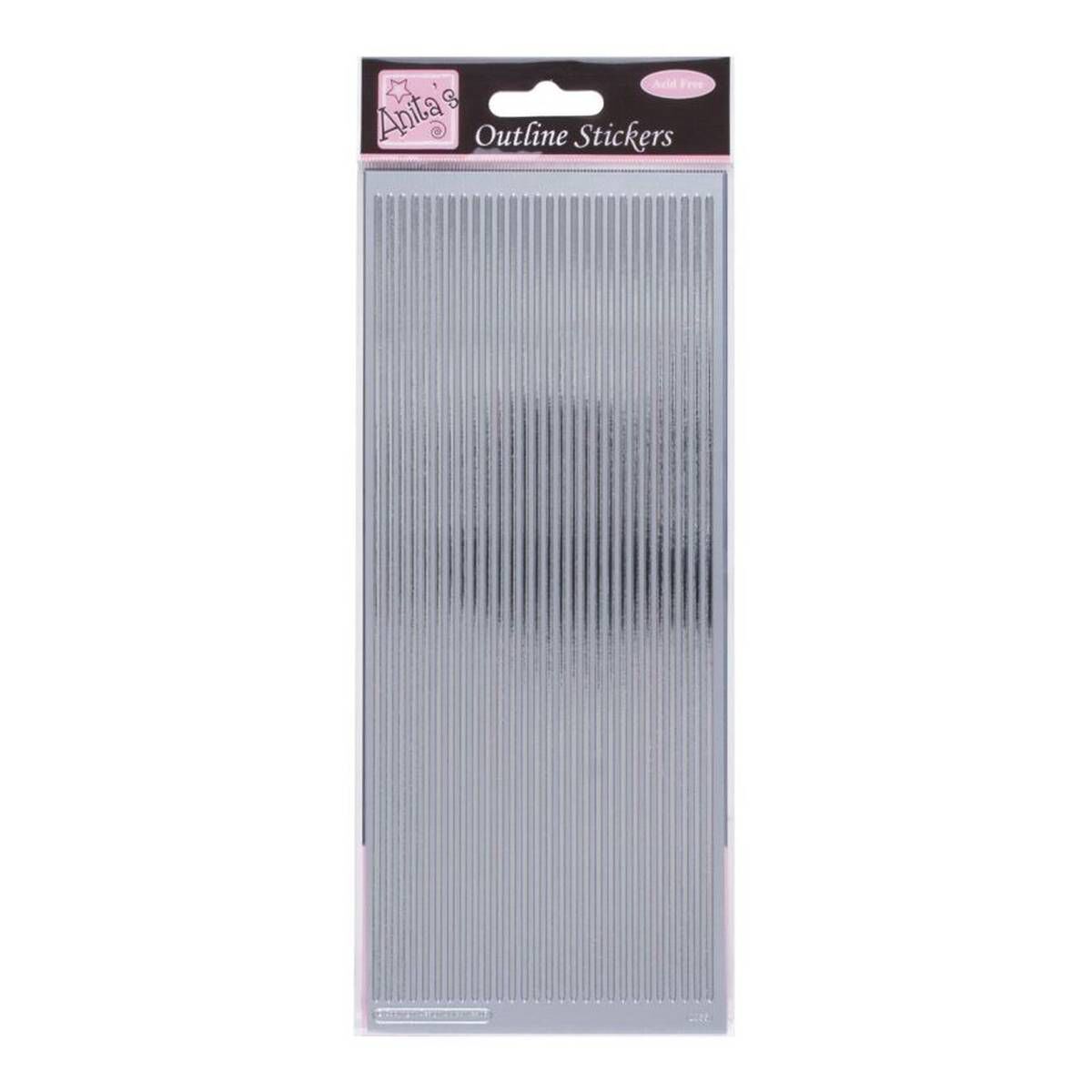 Anita's Silver Straight Line Border Outline Stickers