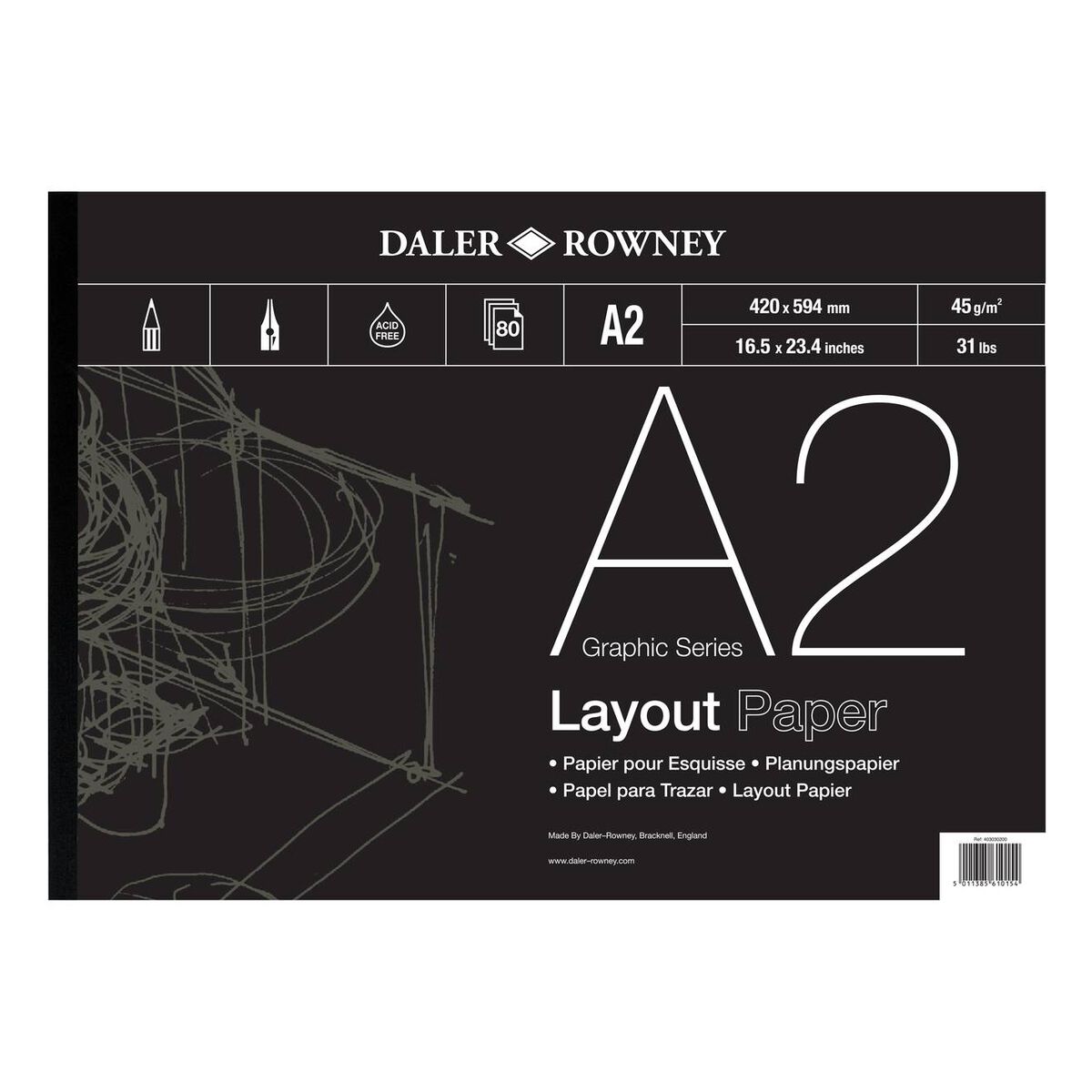Daler-Rowney Graphic Series Layout Paper A2 80 Sheets 1 Daler-Rowney Graphic Series Layout Paper A2 80 Sheets