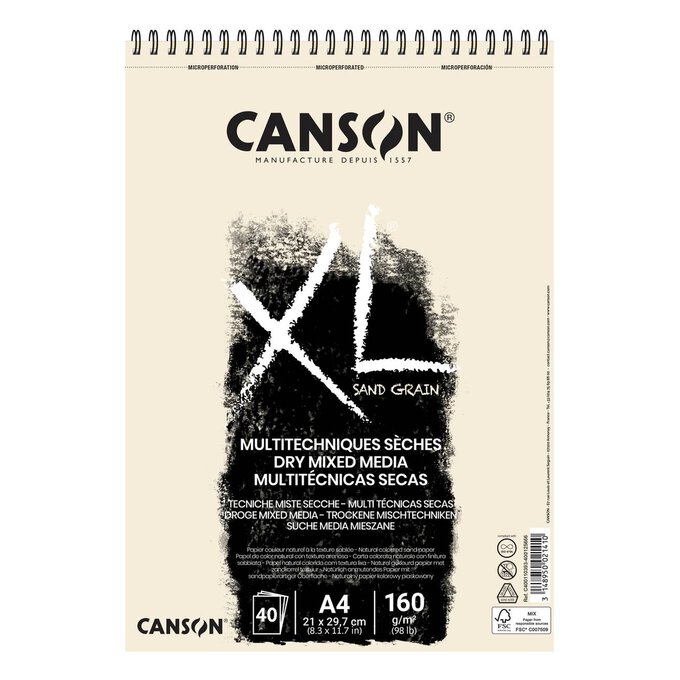 Canson Sand Grain Natural Mixed Media Paper A4 40 Sheets 1 Canson Sand Grain Natural Mixed Media Paper A4 40 Sheets