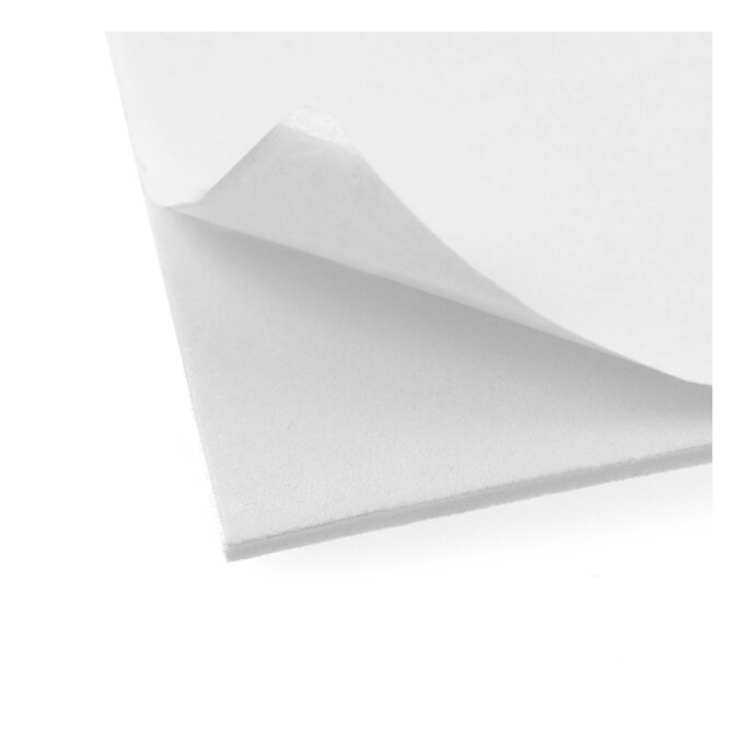 White Self-Adhesive EVA Foam Sheet 22.5 x 30cm 2 White Self-Adhesive EVA Foam Sheet 22.5 x 30cm