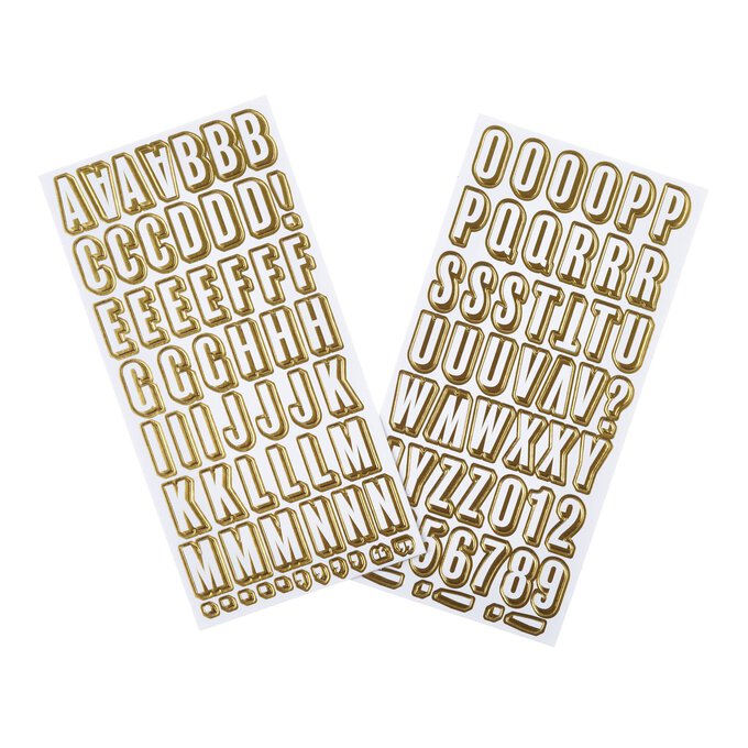 Gold Foil Alphabet Chipboard Stickers 107 Pieces 1 Gold Foil Alphabet Chipboard Stickers 107 Pieces