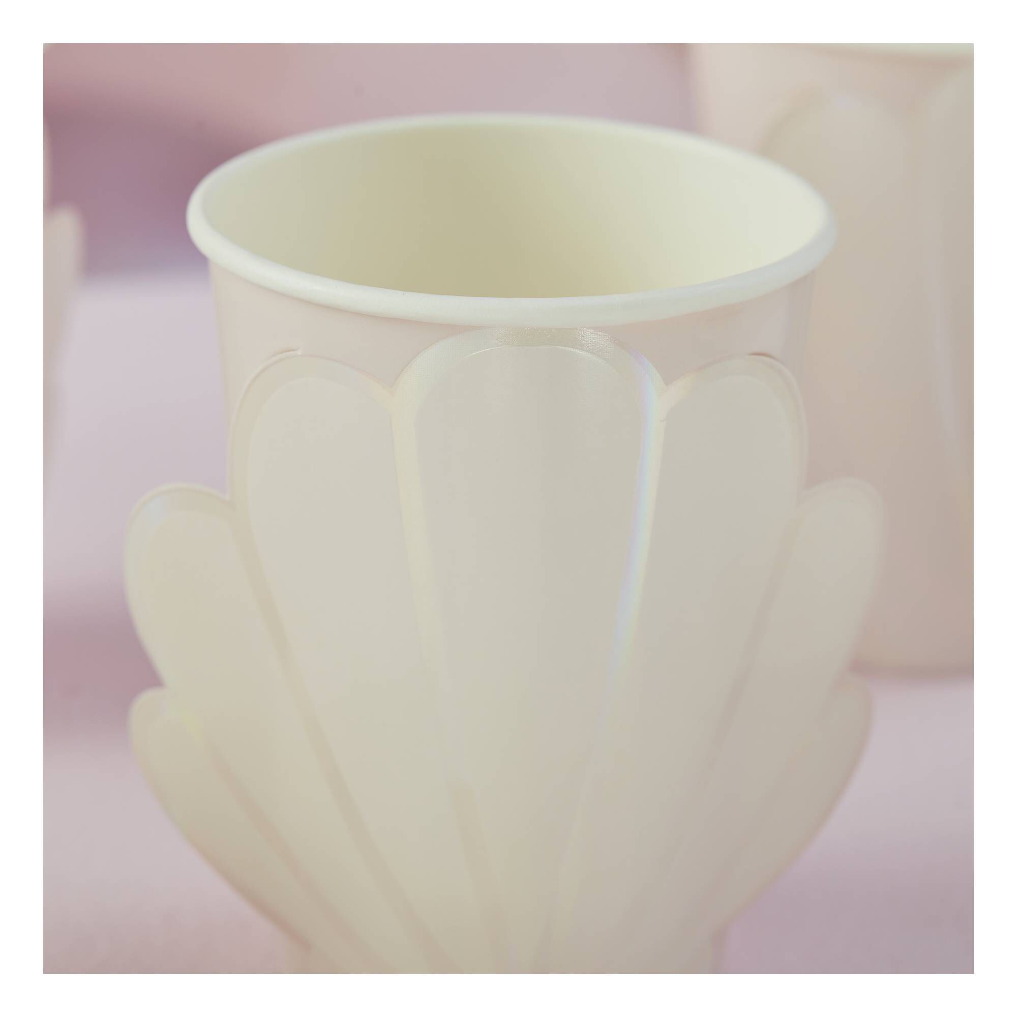 Ginger Ray Iridescent Mermaid Shell Paper Cups 8 Pack 2 Ginger Ray Iridescent Mermaid Shell Paper Cups 8 Pack