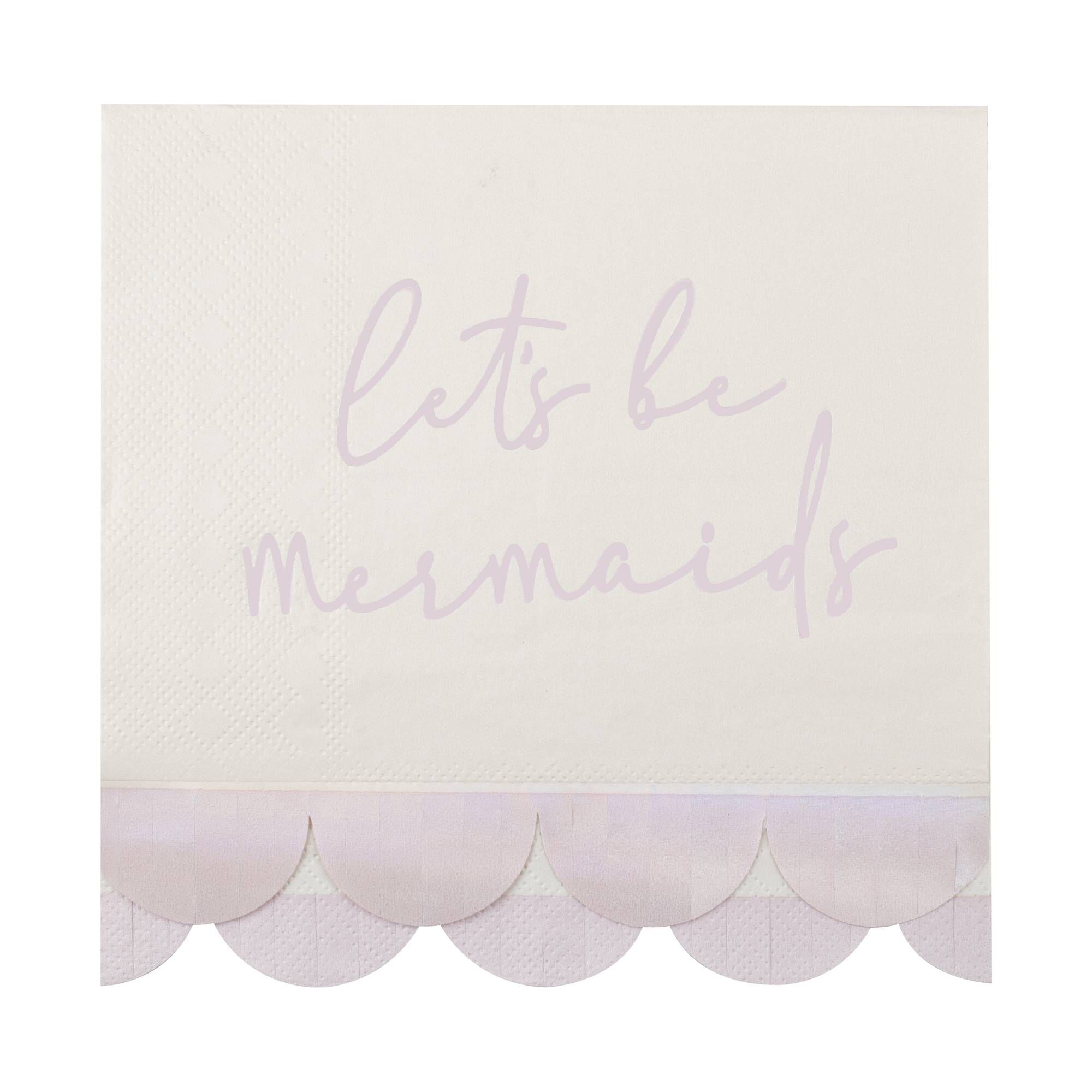 Ginger Ray Iridescent Mermaid Napkins 16 Pack