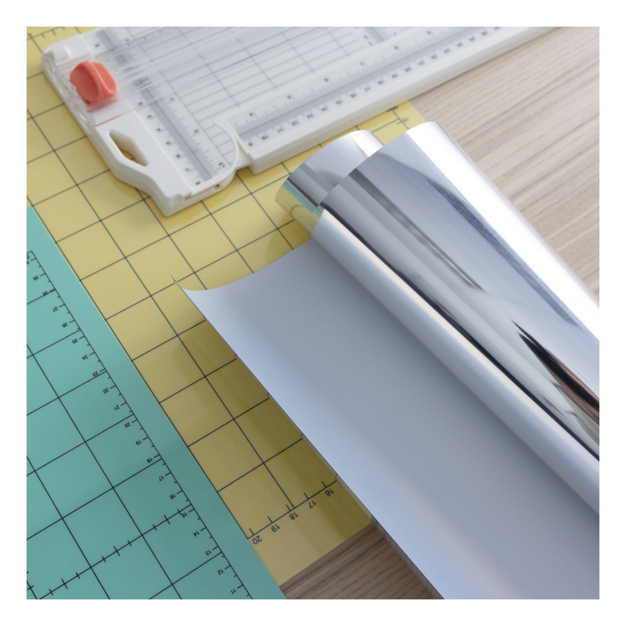 Metallic Silver PU Iron-On Vinyl 12 x 24 Inches 2 Metallic Silver PU Iron-On Vinyl 12 x 24 Inches