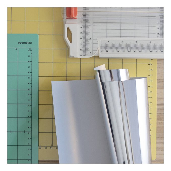 Metallic Silver PU Iron-On Vinyl 12 x 24 Inches 6 Metallic Silver PU Iron-On Vinyl 12 x 24 Inches