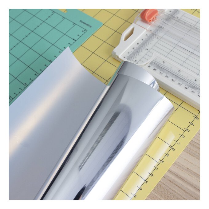 Metallic Silver PU Iron-On Vinyl 12 x 24 Inches 7 Metallic Silver PU Iron-On Vinyl 12 x 24 Inches