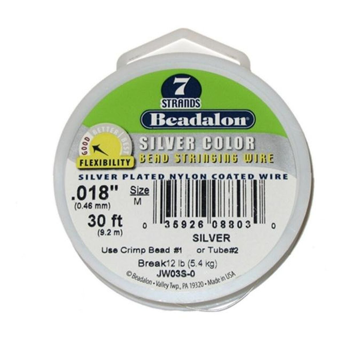 Beadalon Silver Bead Stringing Wire 0.45mm x 9.2m