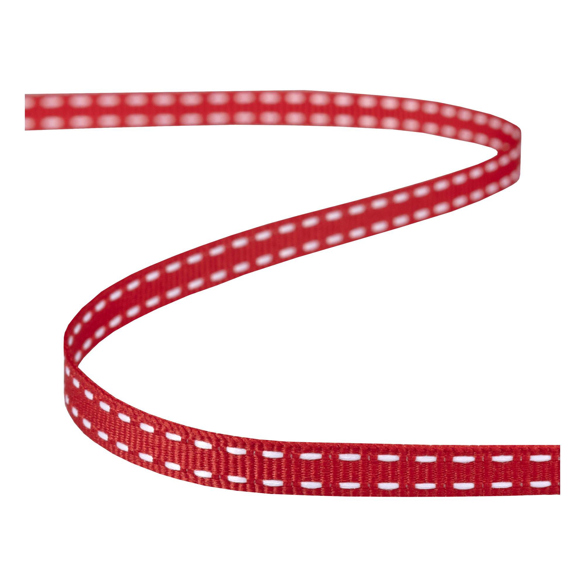 Red Grosgrain Running Stitch Ribbon 6mm x 5m 2 Red Grosgrain Running Stitch Ribbon 6mm x 5m