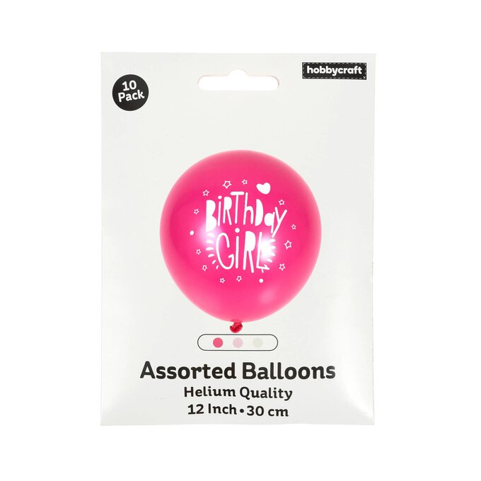 Pink Happy Birthday Latex Balloons 10 Pack 3 Pink Happy Birthday Latex Balloons 10 Pack