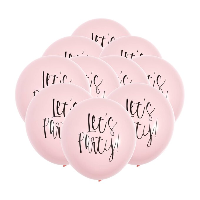 Pink Let’s Party Latex Balloons 10 Pack 1 Pink Let’s Party Latex Balloons 10 Pack