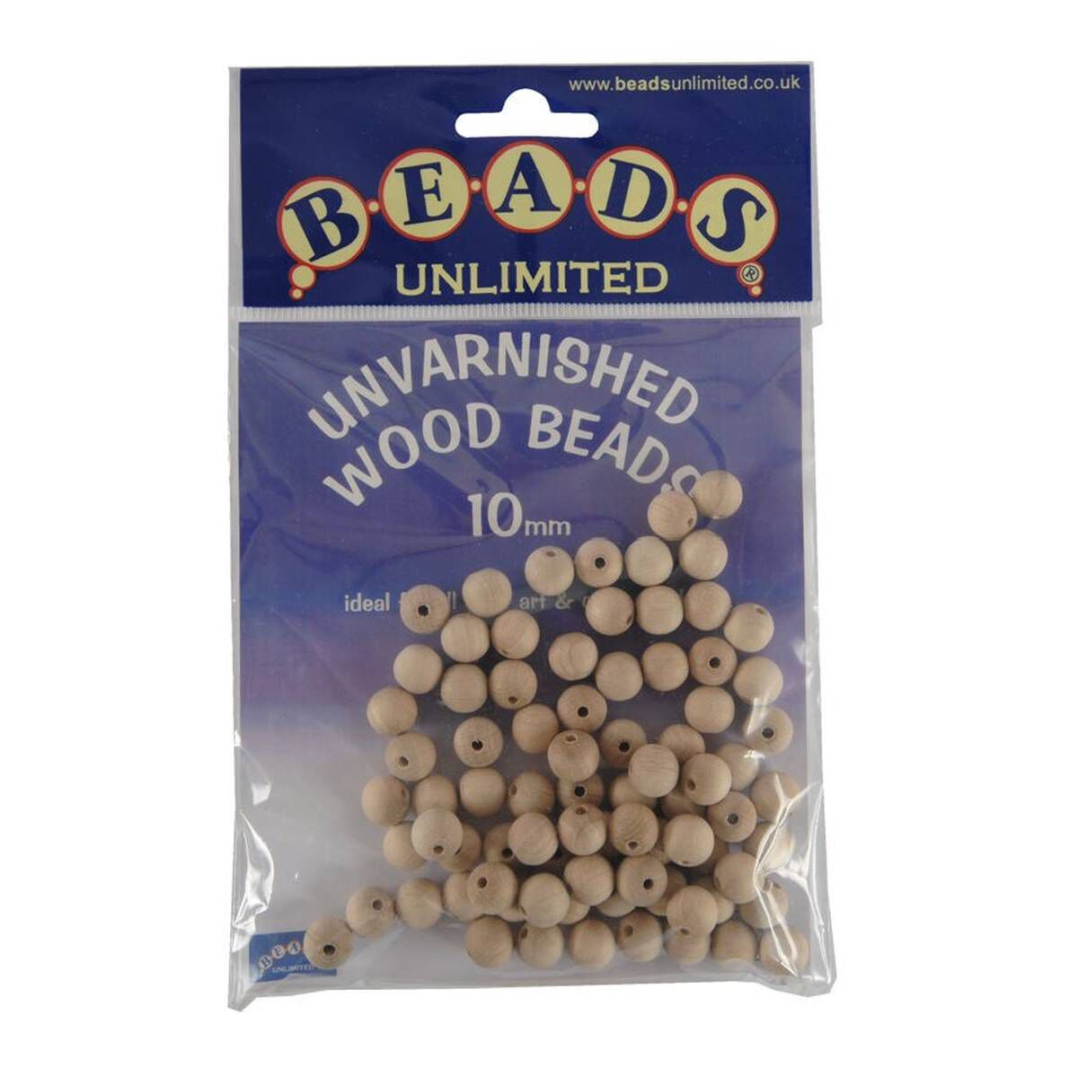 Beads Unlimited Unvarnished Wooden Beads 10mm 80 Pack