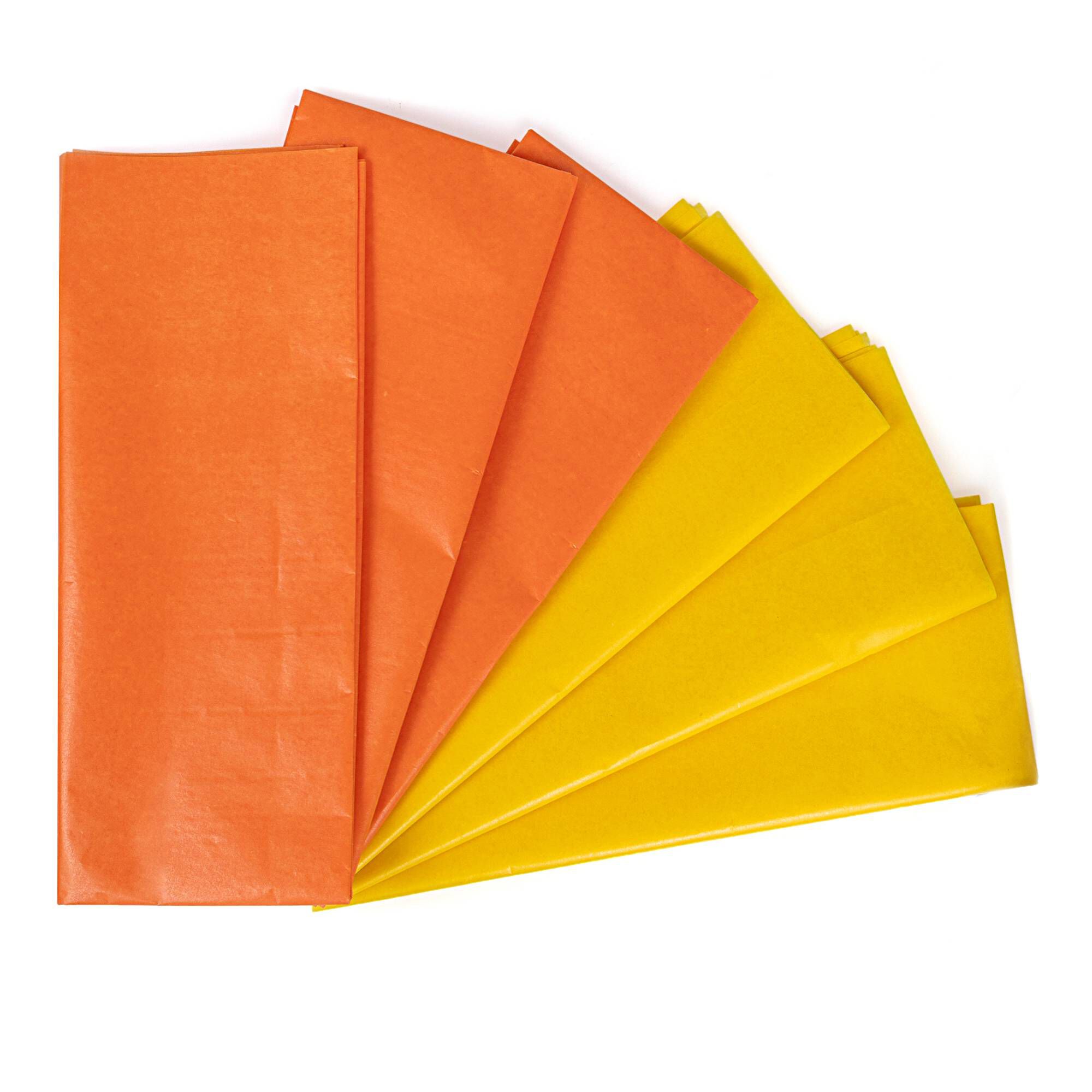 Orange and Yellow Tissue Paper 50cm x 75cm 6 Pack 1 Orange and Yellow Tissue Paper 50cm x 75cm 6 Pack