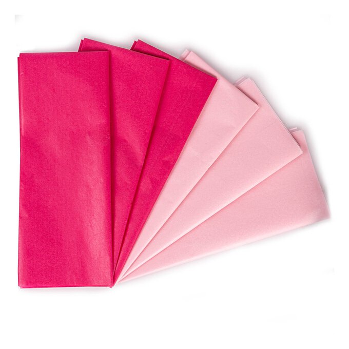 Hot Pink and Pink Tissue Paper 50cm x 75cm 6 Pack 1 Hot Pink and Pink Tissue Paper 50cm x 75cm 6 Pack