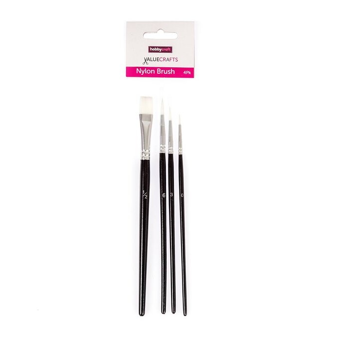 Valuecrafts Nylon Brush Set 4 Pack 3 Valuecrafts Nylon Brush Set 4 Pack