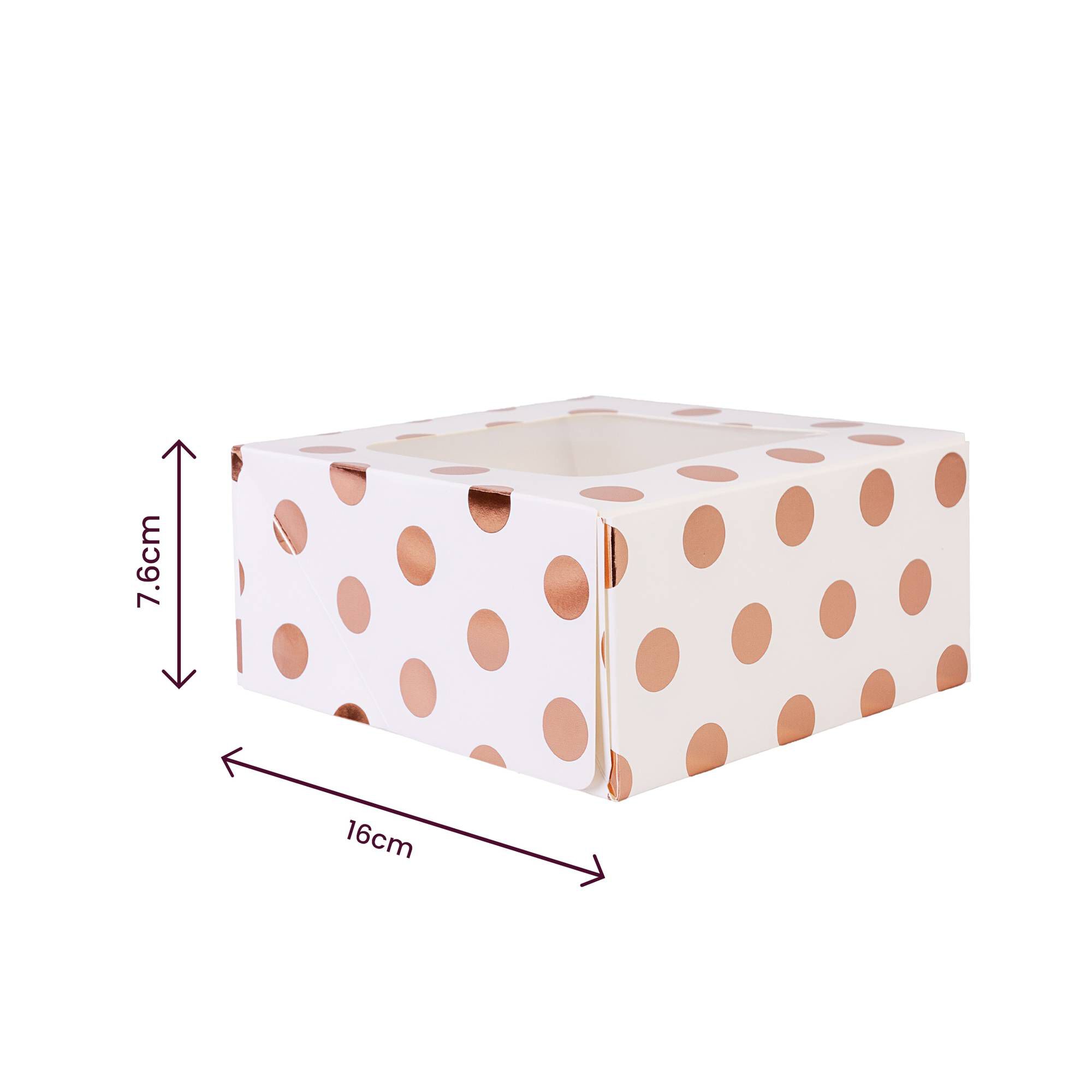 Rose Gold Polka Dot Small Treat Boxes 2 Pack 4 Rose Gold Polka Dot Small Treat Boxes 2 Pack