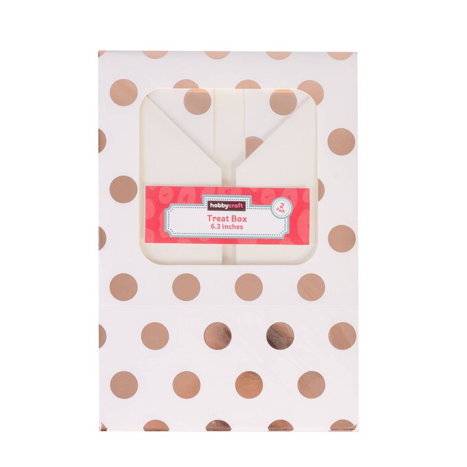 Rose Gold Polka Dot Small Treat Boxes 2 Pack 6 Rose Gold Polka Dot Small Treat Boxes 2 Pack
