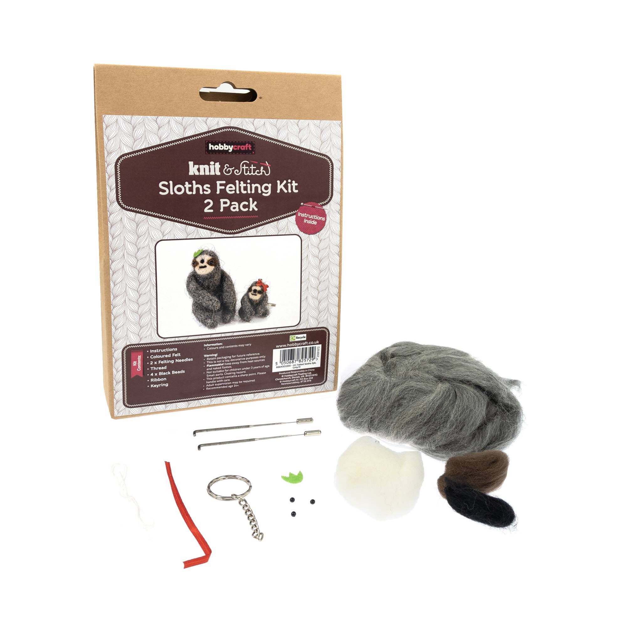 Sloths Felting Kit 2 Pack