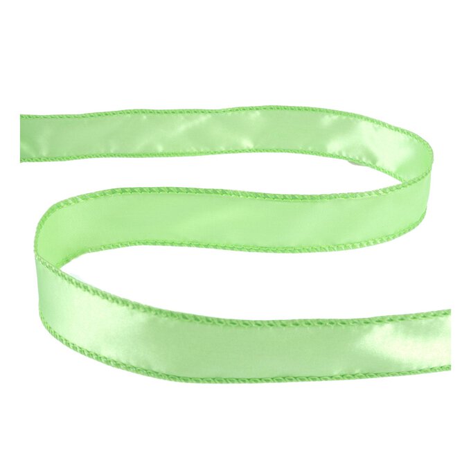 Apple Wire Edge Satin Ribbon 25mm x 3m 1 Apple Wire Edge Satin Ribbon 25mm x 3m