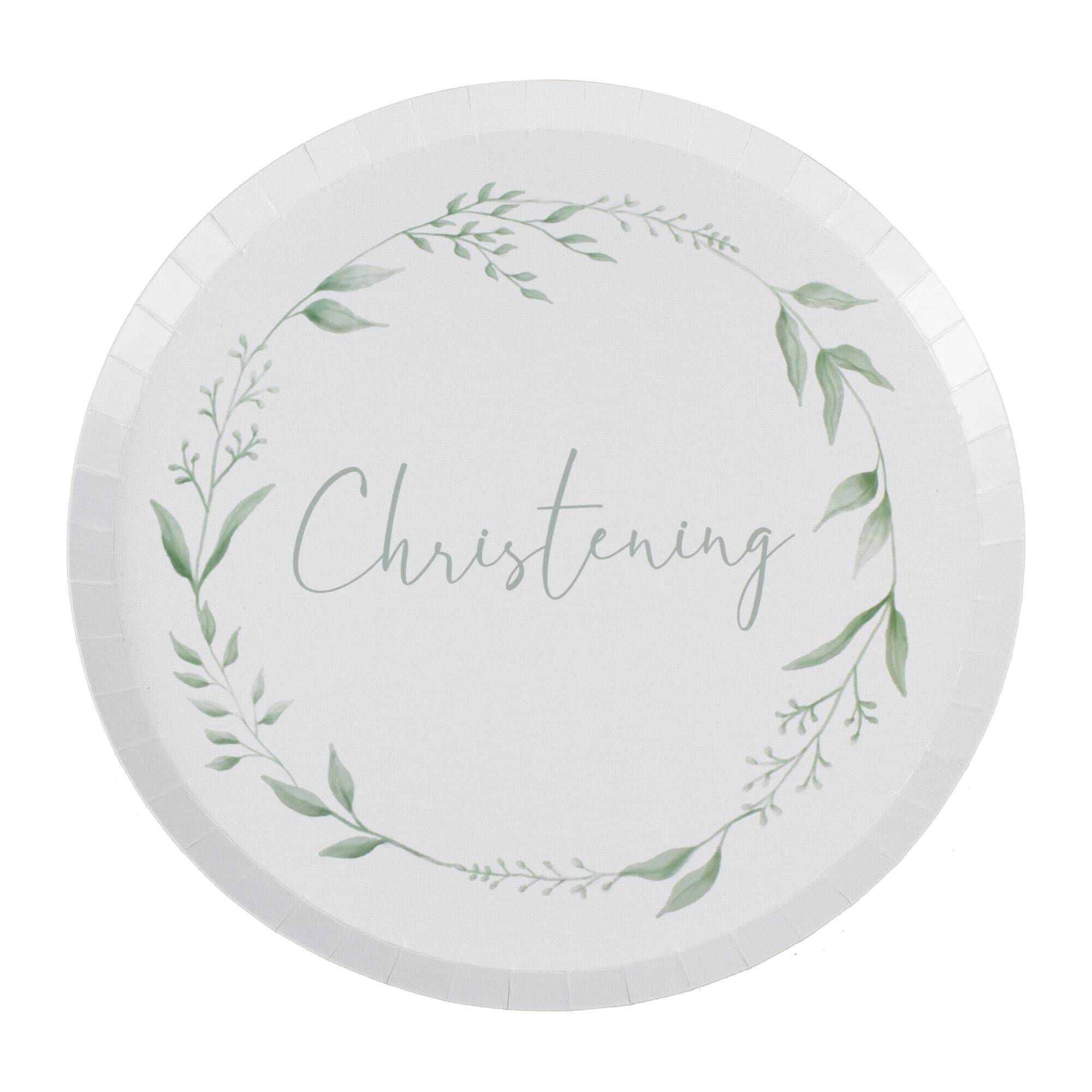 Ginger Ray Christening Wreath Plates 8 Pack 2 Ginger Ray Christening Wreath Plates 8 Pack