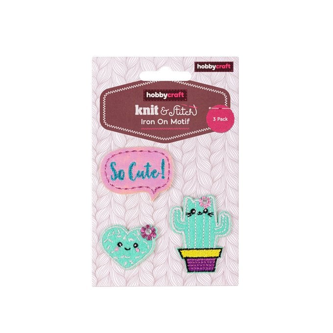 Cactus Iron-On Patches 3 Pack 4 Cactus Iron-On Patches 3 Pack