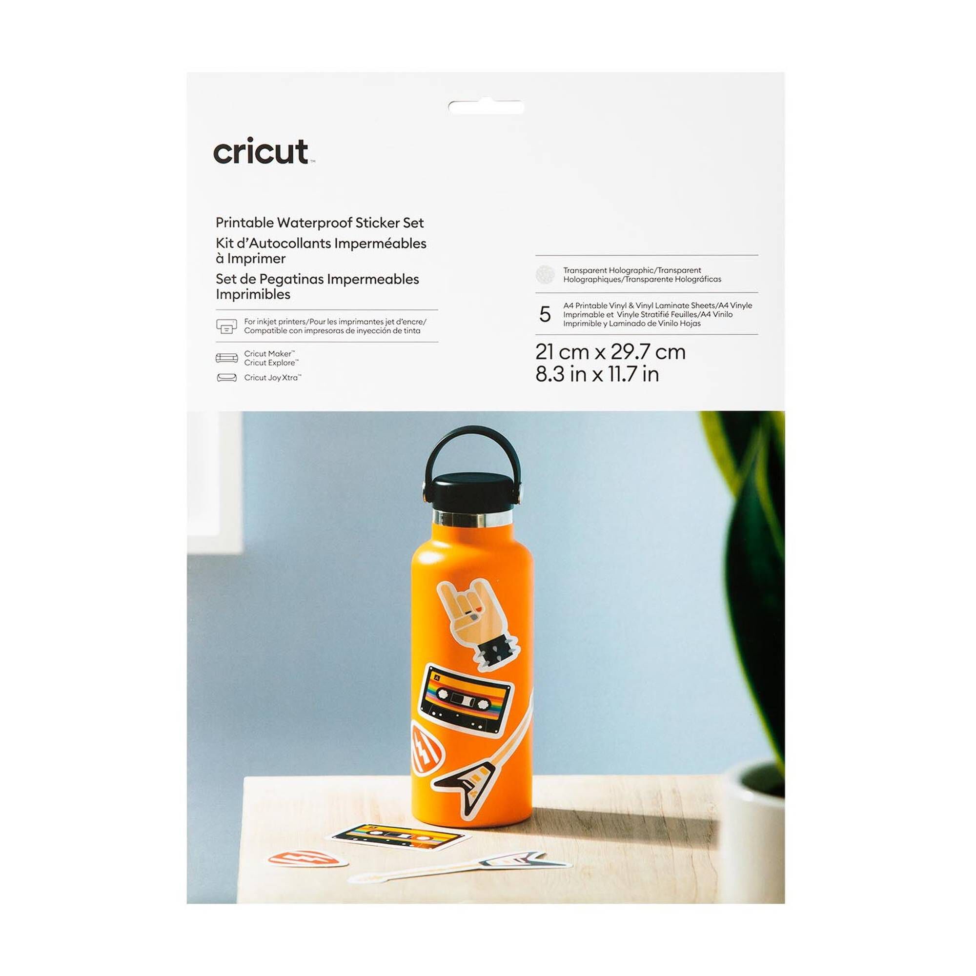 Cricut Transparent Printable Waterproof Holographic Sticker Set A4 5 Pack 1 Cricut Transparent Printable Waterproof Holographic Sticker Set A4 5 Pack