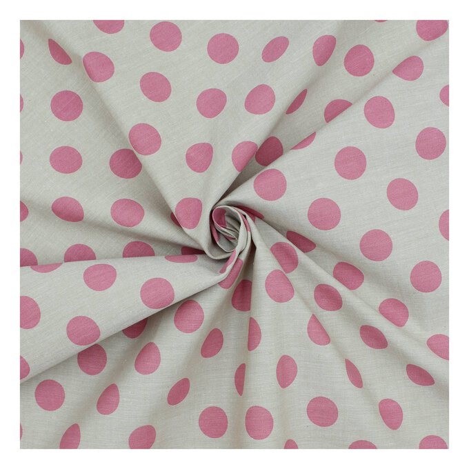 Pink Hometown Chambray Dots Fabric by the Metre 1 Pink Hometown Chambray Dots Fabric by the Metre