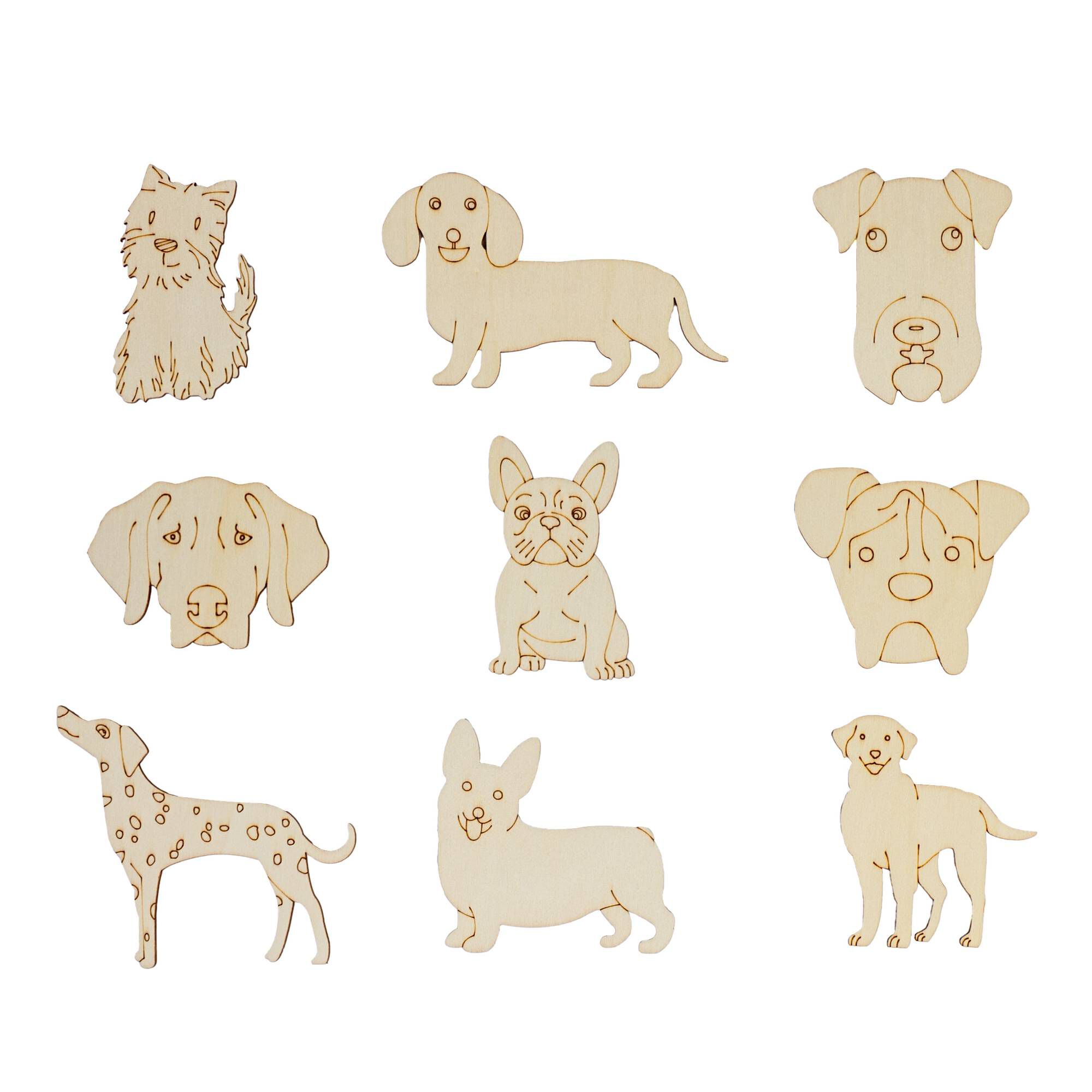 Decorate Your Own Dog Wooden Shapes 9 Pack 3 Decorate Your Own Dog Wooden Shapes 9 Pack