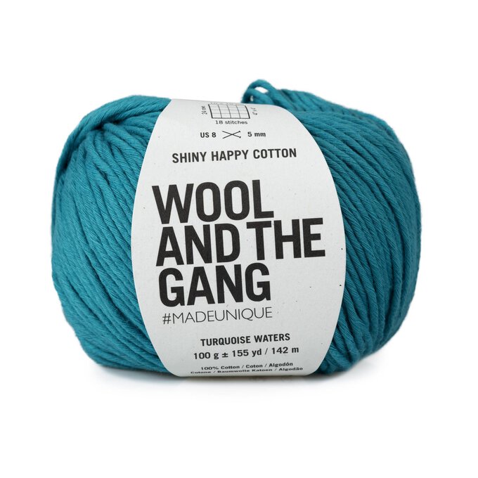 Wool and the Gang Turquoise Waters Shiny Happy Cotton 100g 1 Wool and the Gang Turquoise Waters Shiny Happy Cotton 100g