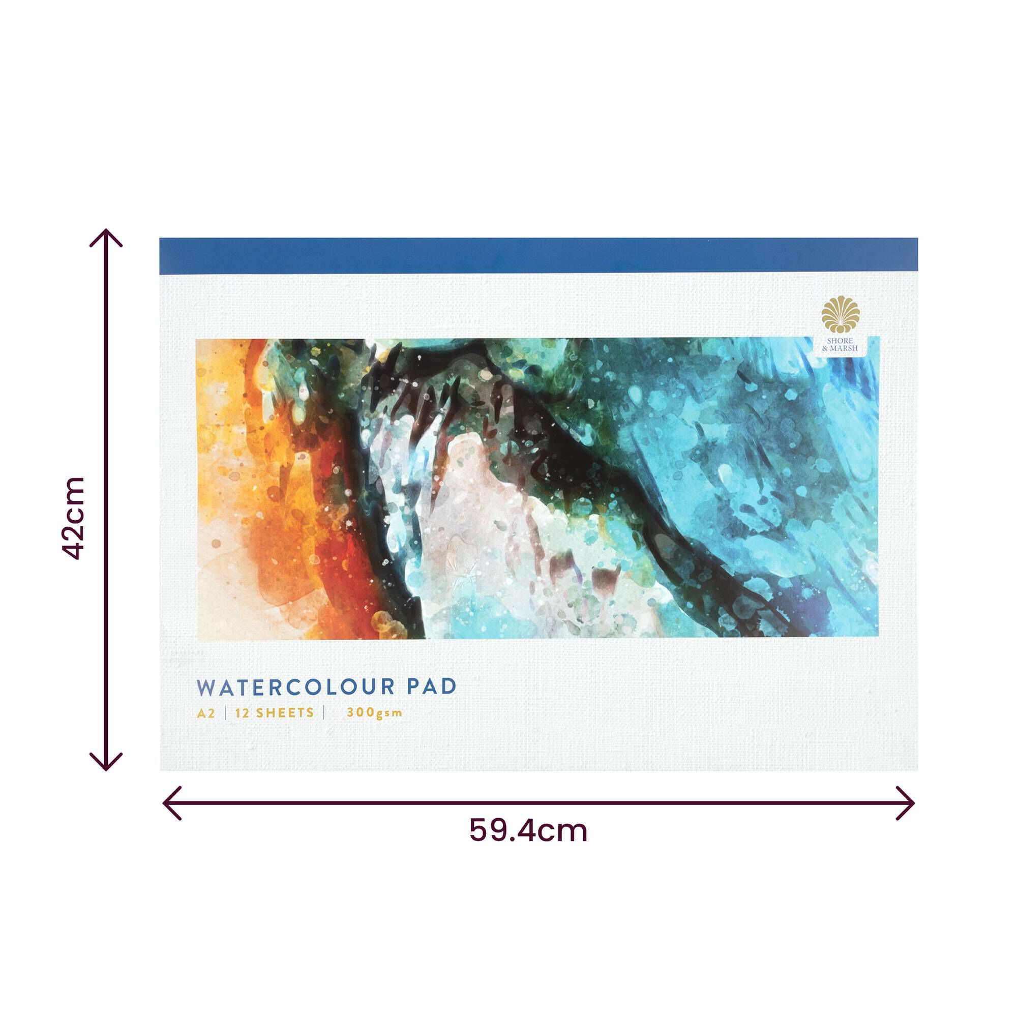 Shore & Marsh Cold Pressed Watercolour Pad A2 Inches 12 Sheets 5 Shore & Marsh Cold Pressed Watercolour Pad A2 Inches 12 Sheets