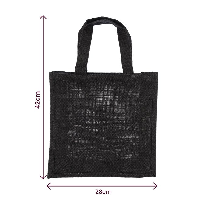 Black Jute Bag 28cm x 28cm x 10cm 4 Black Jute Bag 28cm x 28cm x 10cm