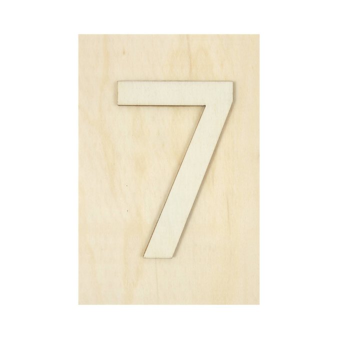Wooden Number 7 Plaque 10cm x 15cm 1 Wooden Number 7 Plaque 10cm x 15cm