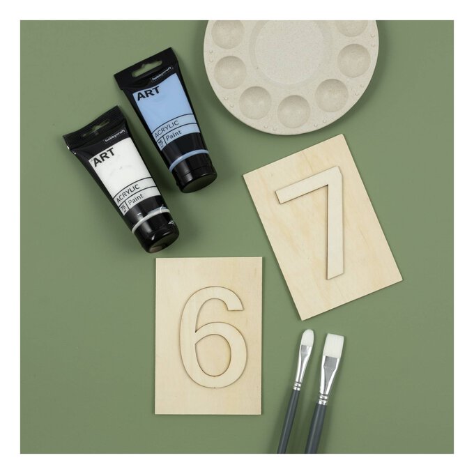 Wooden Number 7 Plaque 10cm x 15cm 2 Wooden Number 7 Plaque 10cm x 15cm