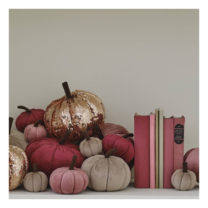 Rose Gold Sequin Pumpkin 17cm 5 Rose Gold Sequin Pumpkin 17cm
