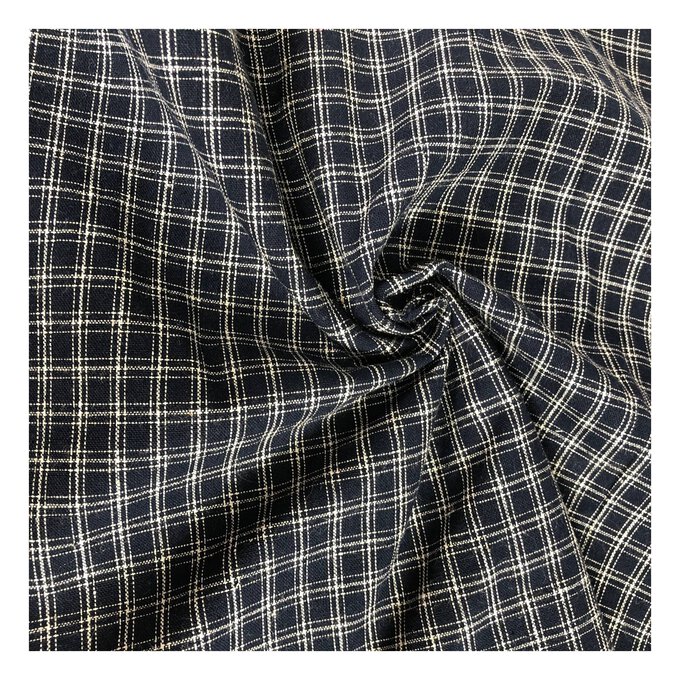 Navy Check Cotton Fabric by the Metre 1 Navy Check Cotton Fabric by the Metre