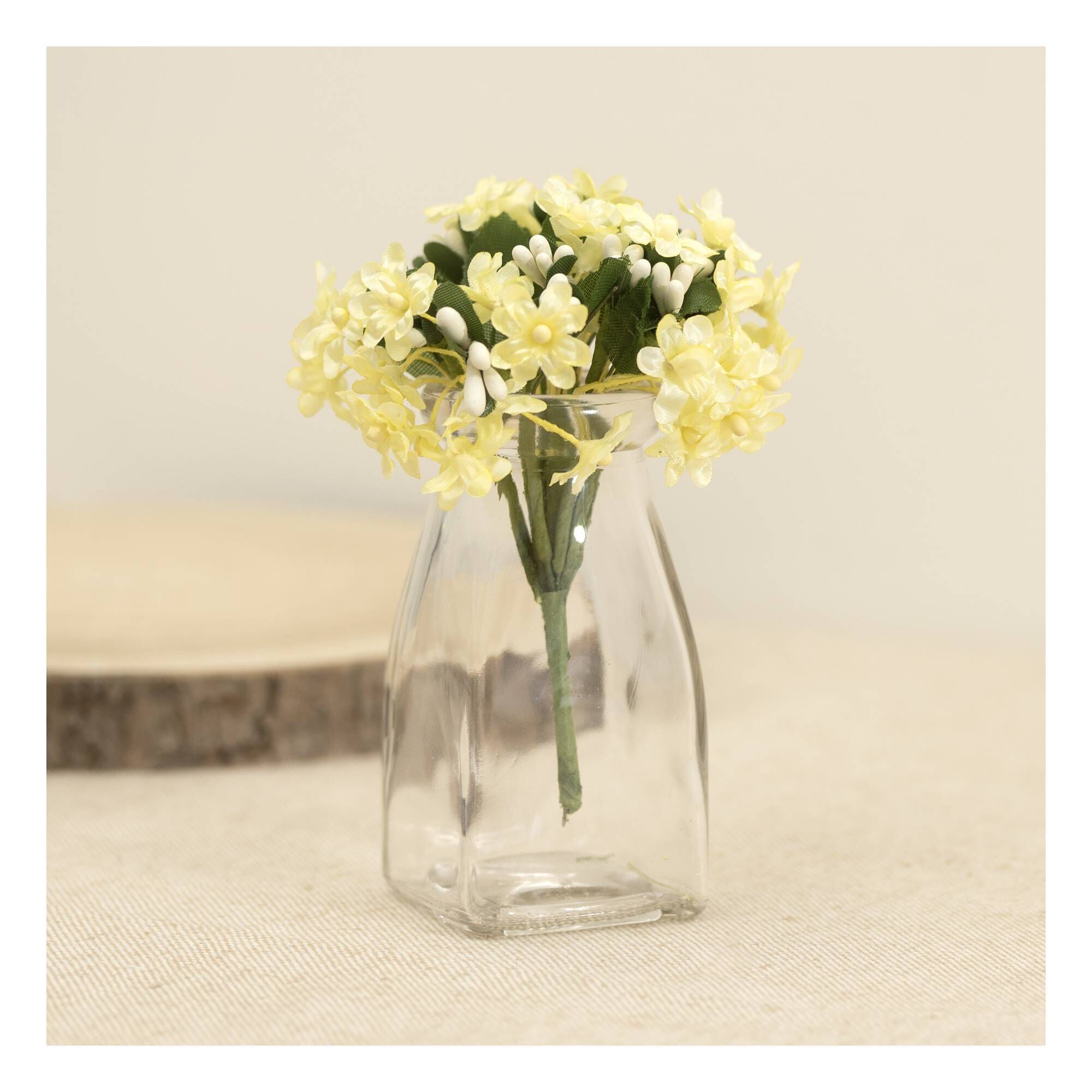 Soft Yellow Verbana Floral Pick 10cm 2 Soft Yellow Verbana Floral Pick 10cm
