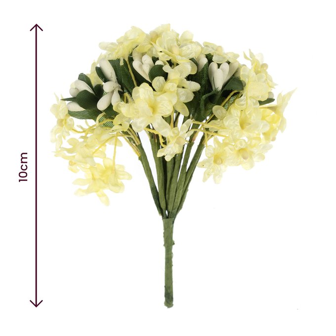 Soft Yellow Verbana Floral Pick 10cm 4 Soft Yellow Verbana Floral Pick 10cm
