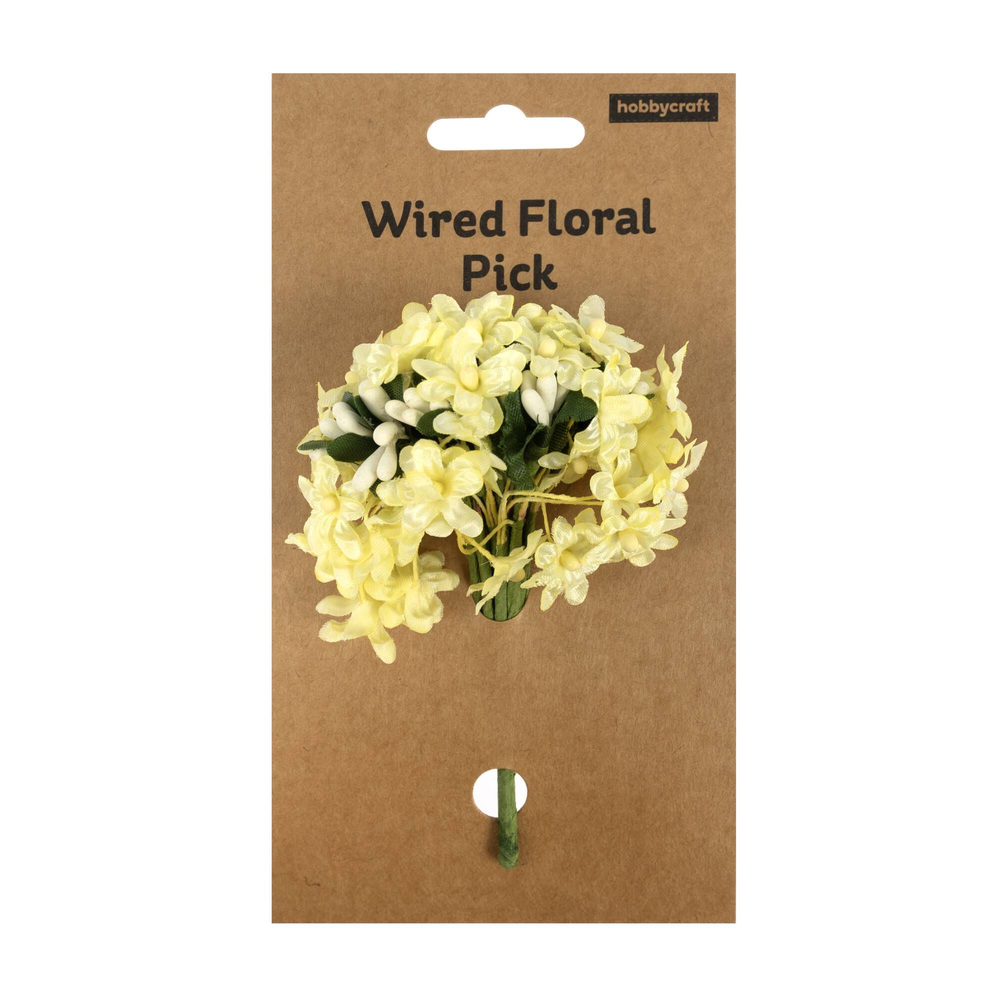 Soft Yellow Verbana Floral Pick 10cm 5 Soft Yellow Verbana Floral Pick 10cm