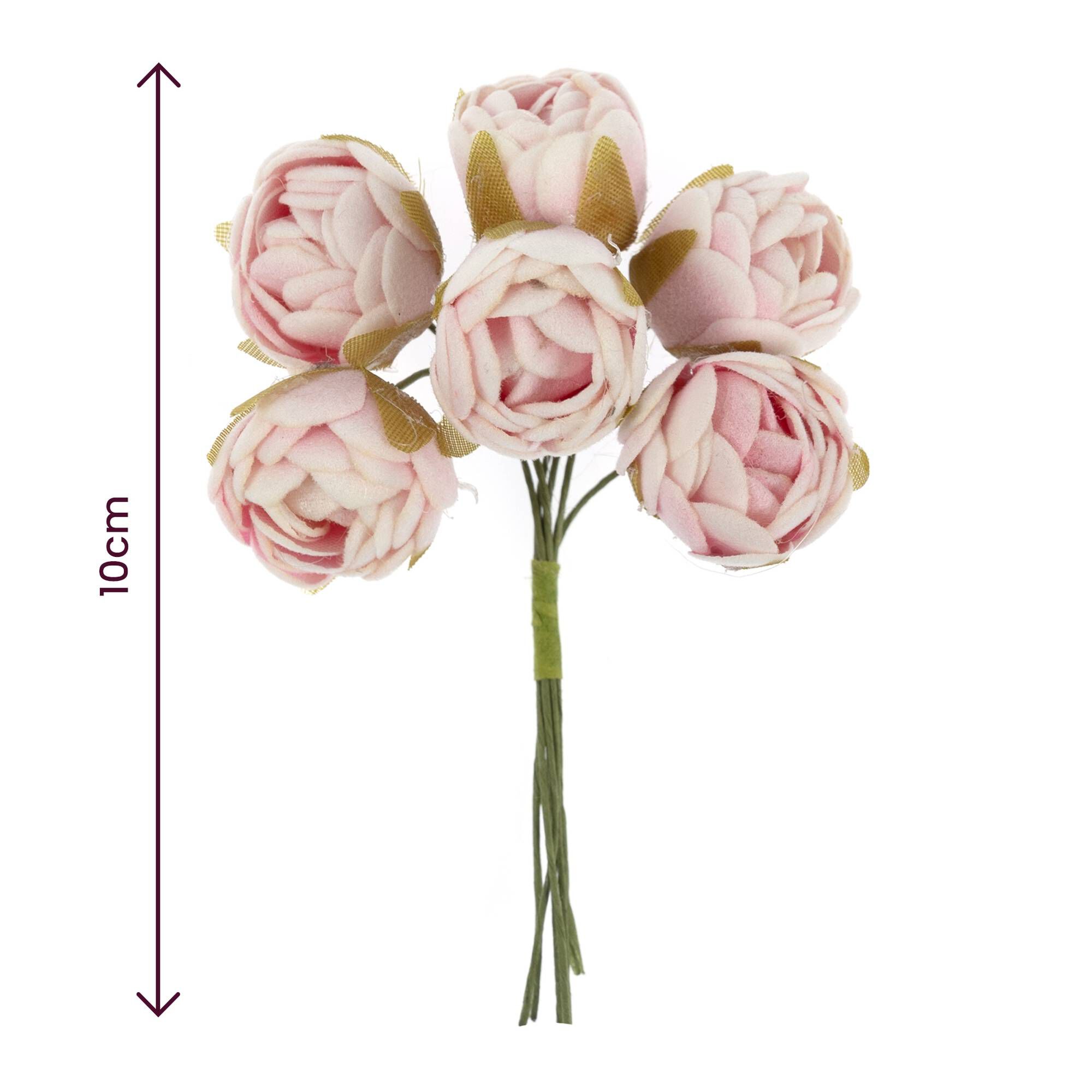 Pink Round Petite Flower Picks 6 Pieces 4 Pink Round Petite Flower Picks 6 Pieces