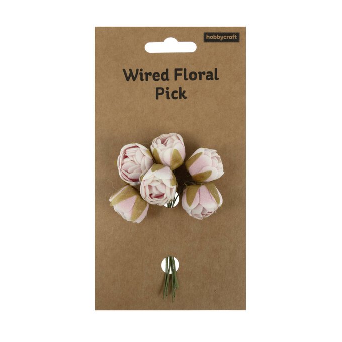 Pink Round Petite Flower Picks 6 Pieces 5 Pink Round Petite Flower Picks 6 Pieces
