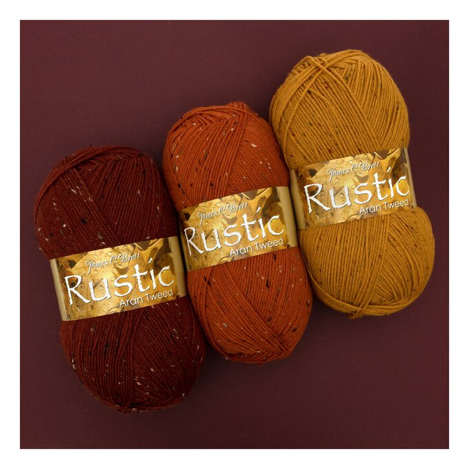 James C Brett Mustard Rustic Aran Tweed 400g 4 James C Brett Mustard Rustic Aran Tweed 400g
