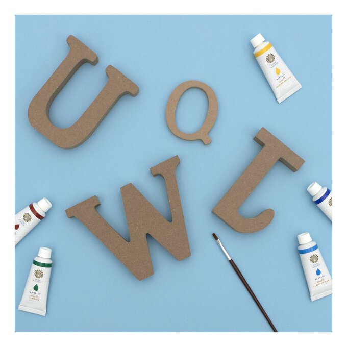 MDF Wooden Letter W 13cm 3 MDF Wooden Letter W 13cm