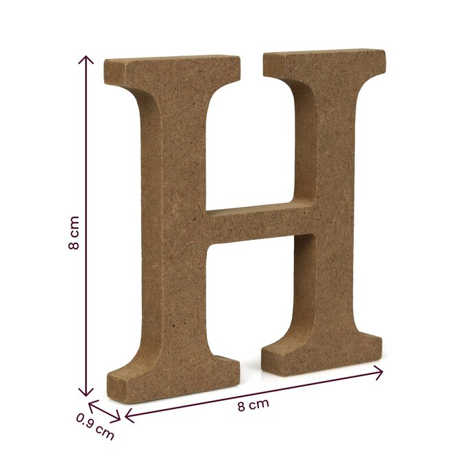 MDF Wooden Letter H 8cm 4 MDF Wooden Letter H 8cm
