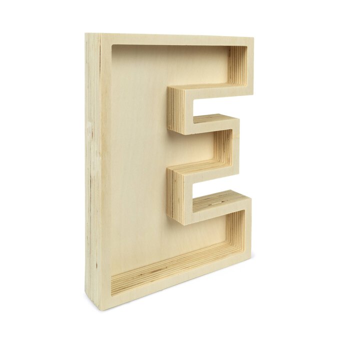 Wooden Fillable Letter E 22cm