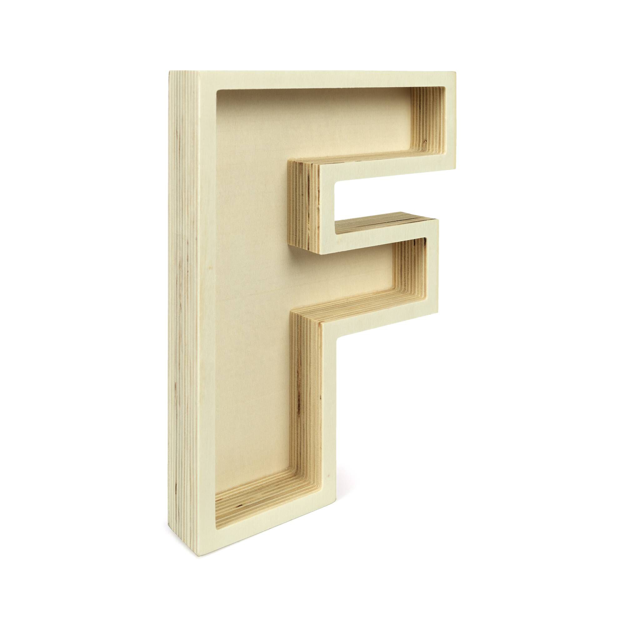 Wooden Fillable Letter F 22cm