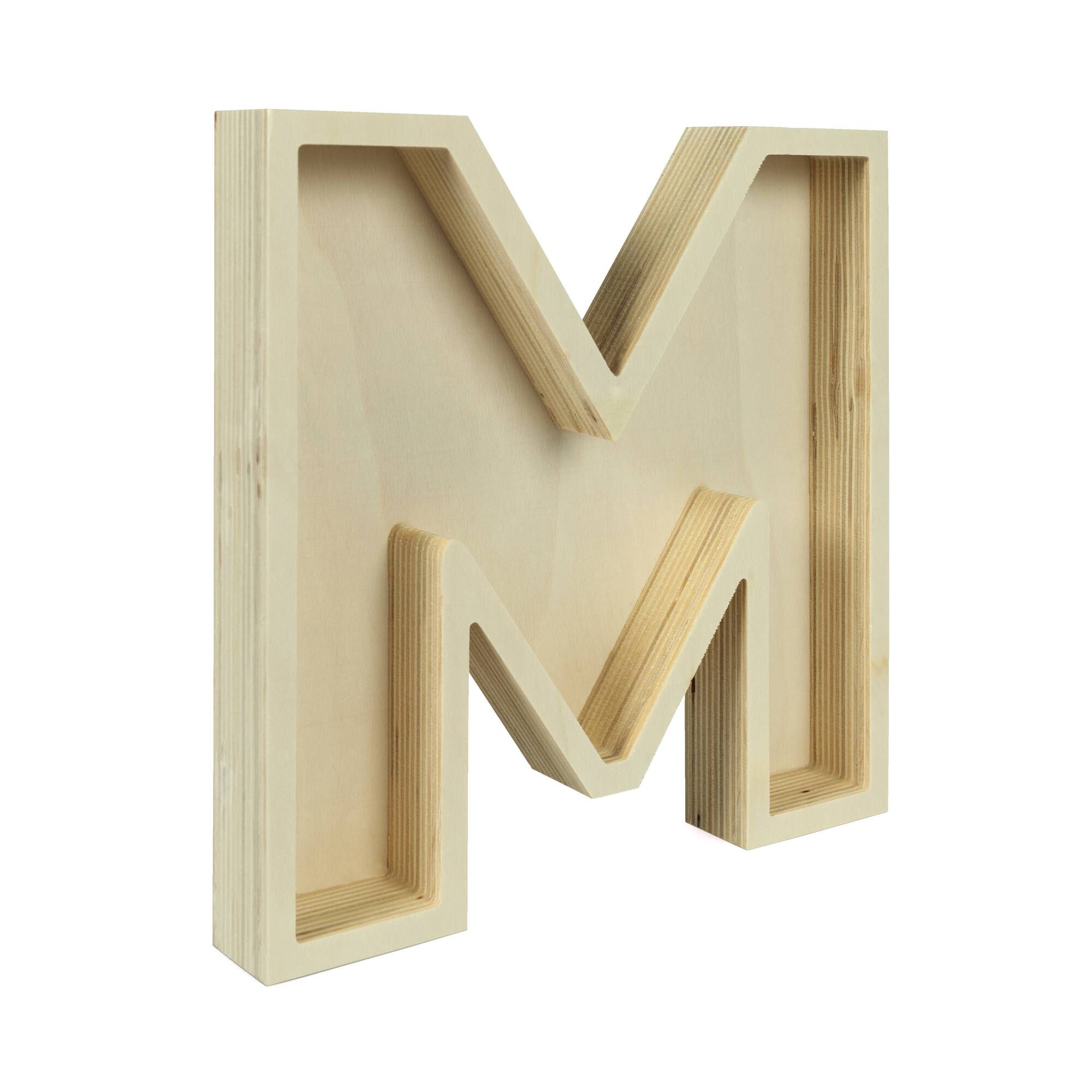 Wooden Fillable Letter M 22cm
